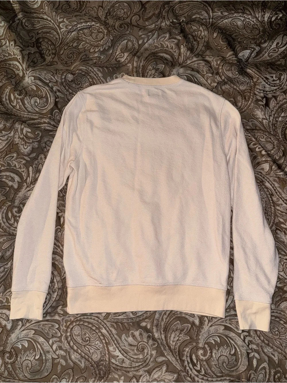 J.Crew Men’s S Two-Tone Cream Cotton Blend Crewneck Sweater Knit